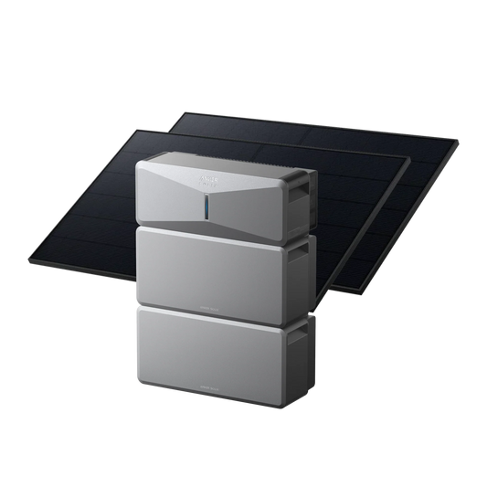 E10 (Power Module + 2× Battery) Solar Generator + 2× 405W Rigid Solar Panels