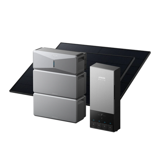 E10 (Power Module + 2× Battery) Solar Generator + Power Dock + 2× 405W Rigid Solar Panels