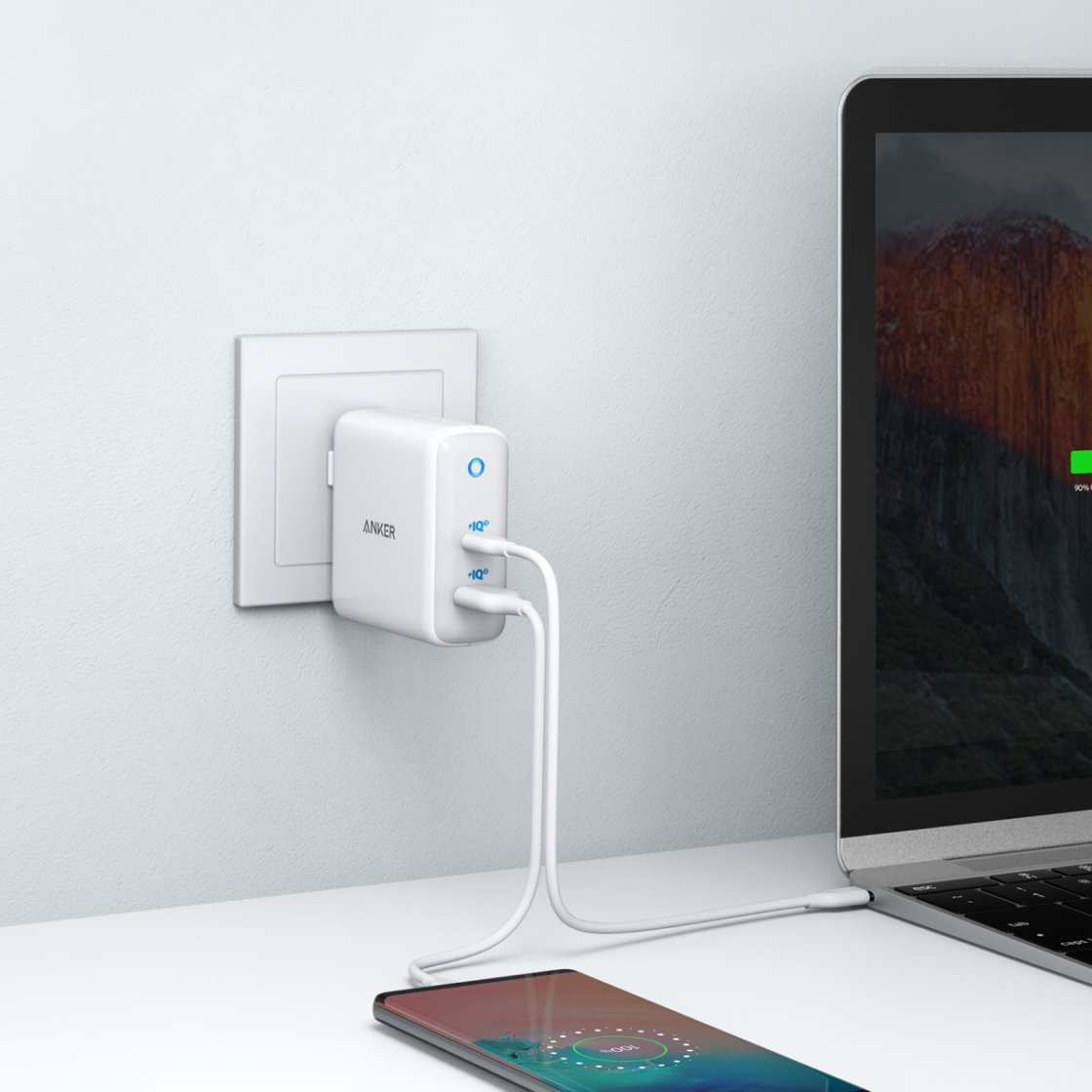 Anker 60W 2-Port Wall Charger with 6ft USB-C to USB-C Cable