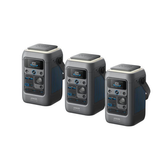 3× Anker SOLIX C300 DC Portable Power Station - 288Wh | 300W