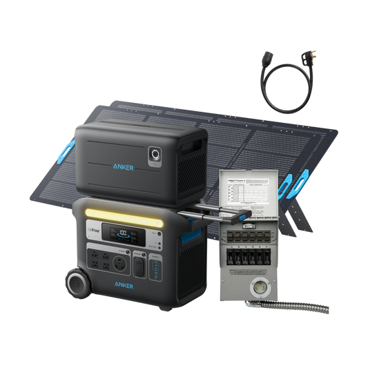 Anker SOLIX F2000 + BP2000 Expansion Battery + 6-Circuit Manual Transfer Switch + 2× 400W Solar Panel