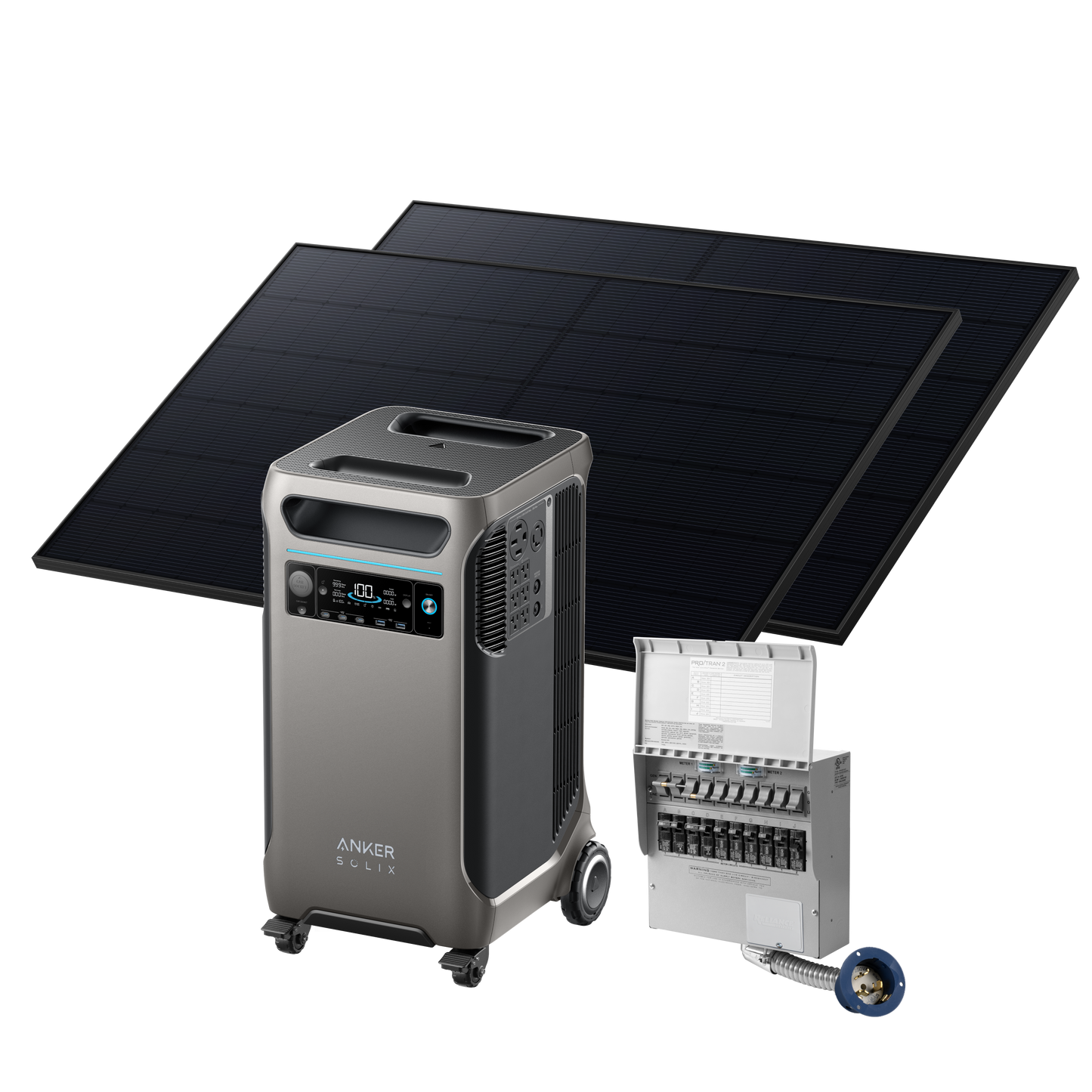 Anker SOLIX F3800 + 10-Circuit Manual Transfer Switch + 2× 410W Rigid Solar Panels