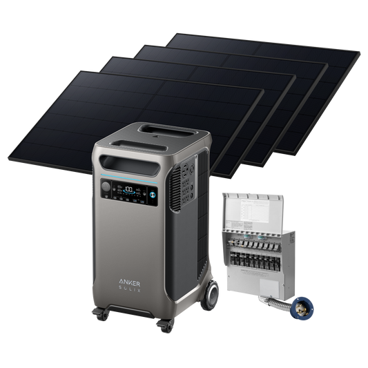 Anker SOLIX F3800 + 10-Circuit Manual Transfer Switch + 4× 410W Rigid Solar Panels