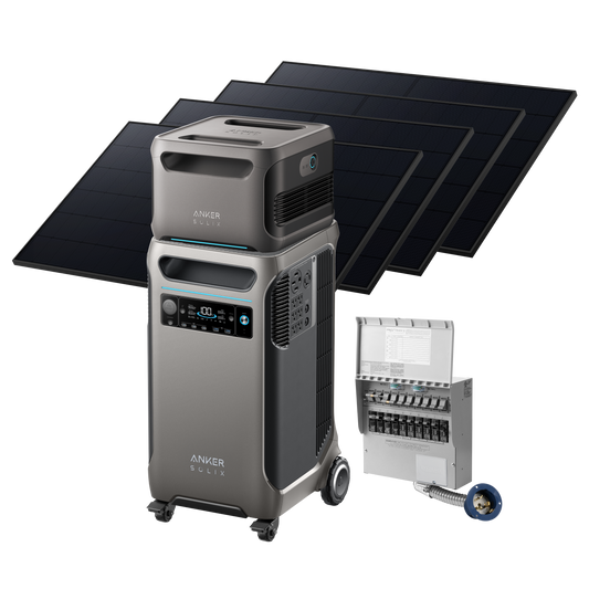 Anker SOLIX F3800 + Expansion Battery + 10-Circuit Manual Transfer Switch + 4× 410W Rigid Solar Panels