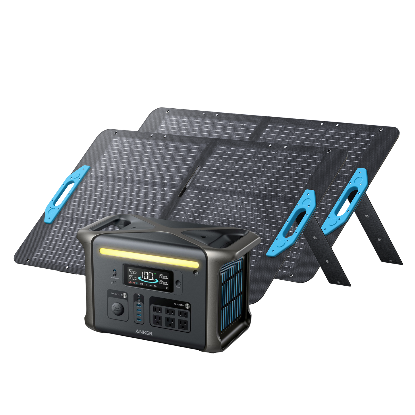 Anker SOLIX F1500 Solar Generator + 2× 100W Solar Panels