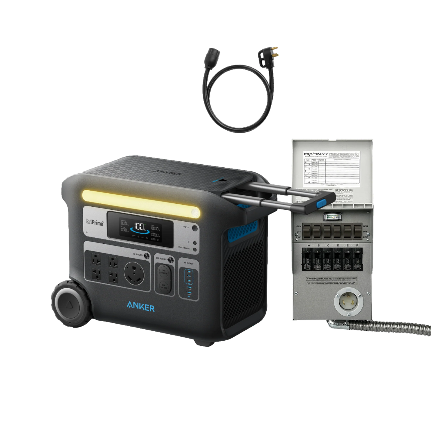 Anker SOLIX <b>F2000</b> + Home Backup Kit (Transfer Switch + Cable)（oso）