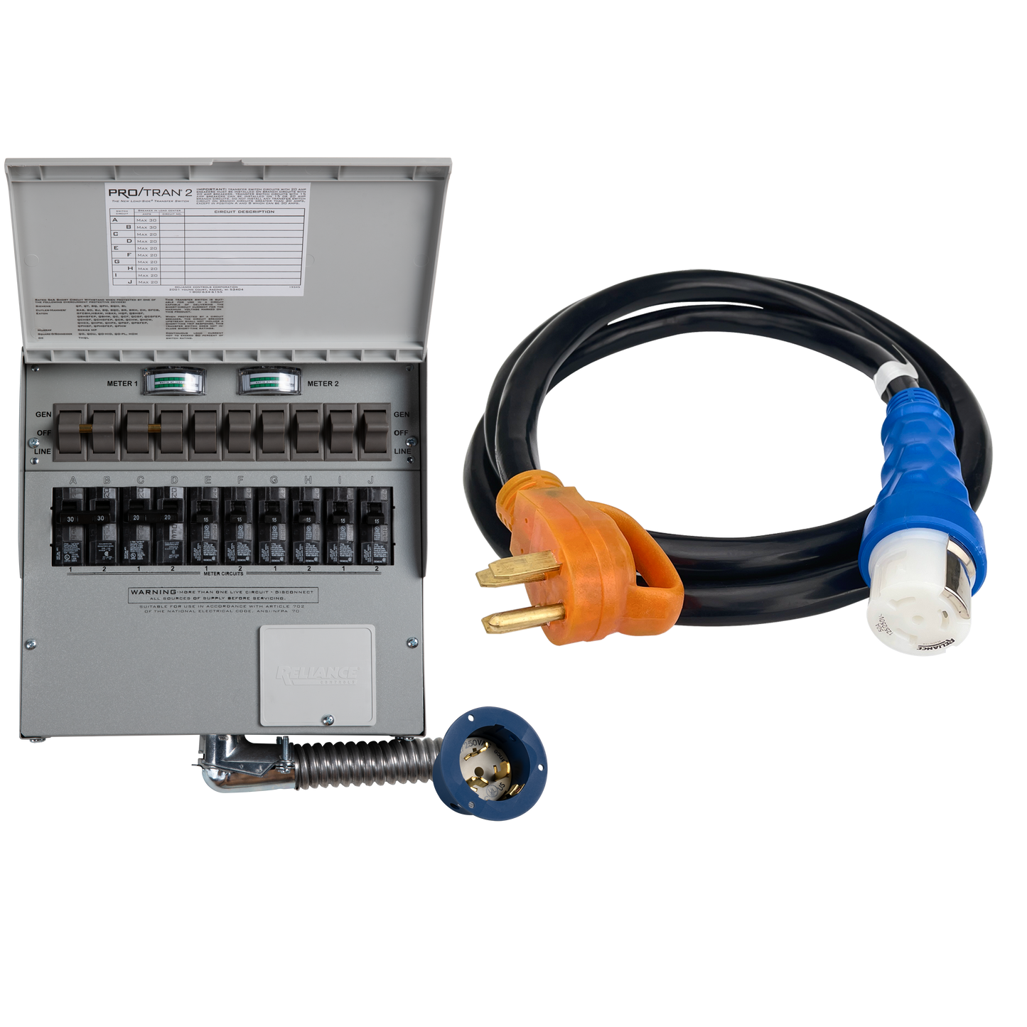 10-Circuit Manual Transfer Switch(120V/240V, 50 Amp, For F3800, 2× F3800 Plus)