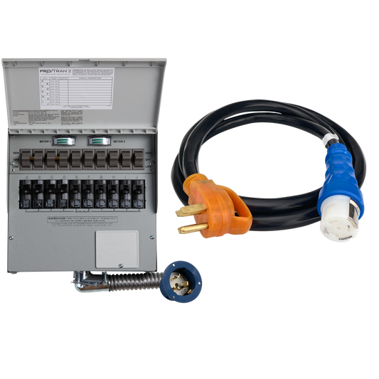 10-Circuit Manual Transfer Switch (120V/240V, 50 Amp, 10-Circuit Transfer Switch + Cable, For F3800, F3800 Plus, 2× F3000)(EDM)