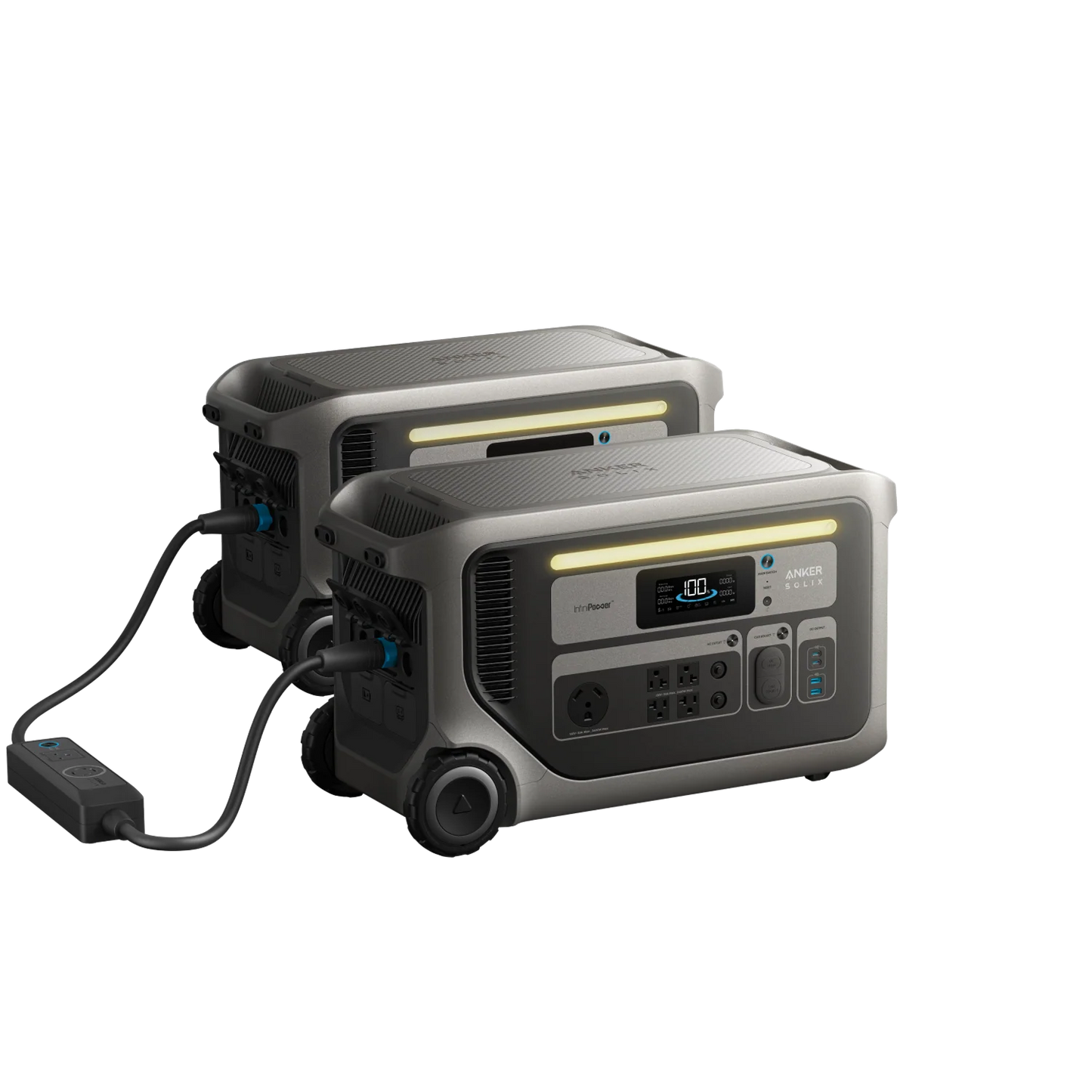 2× Anker SOLIX F3000 Portable Power Station + Double Power Hub